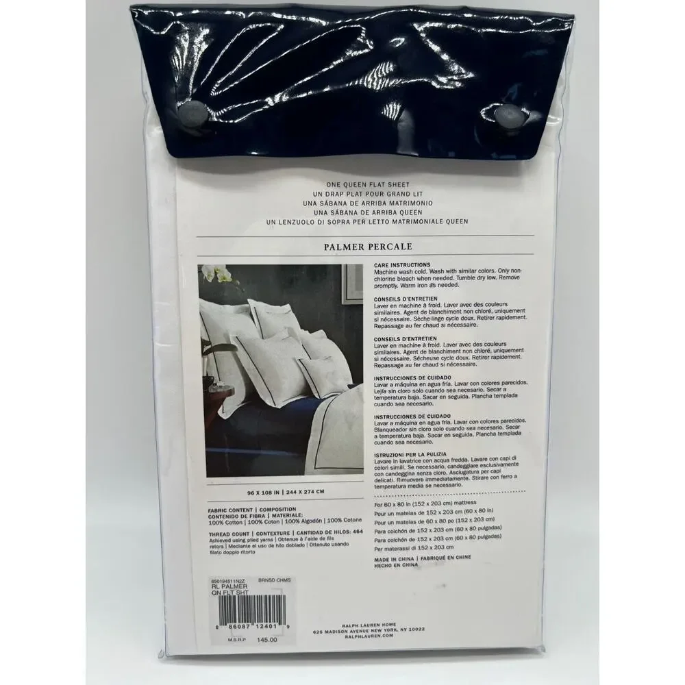Ralph Lauren Palmer Percale Queen Flat Sheet Burnished Chamois $145.00 NEW